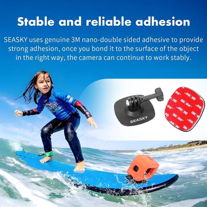 SEASKY Floating Floaty Protector Case & A1 Flexible Adhesive Mount Kit Accessories for Gopro Hero 13/12/11//10/9 Black Sports Action Camera - Image 3